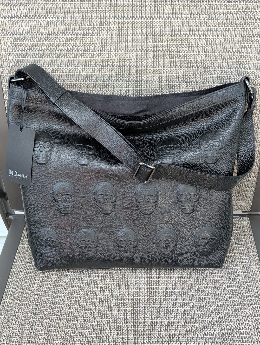IOpelle Italia Skull Embossed Shoulder/Crossbody Tote NWT